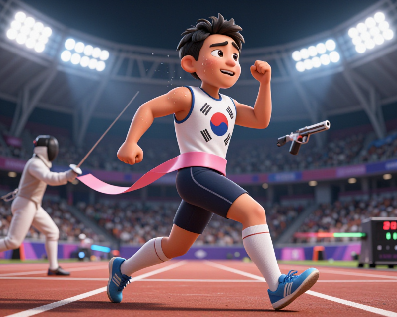 Triumphant Modern Pentathlete