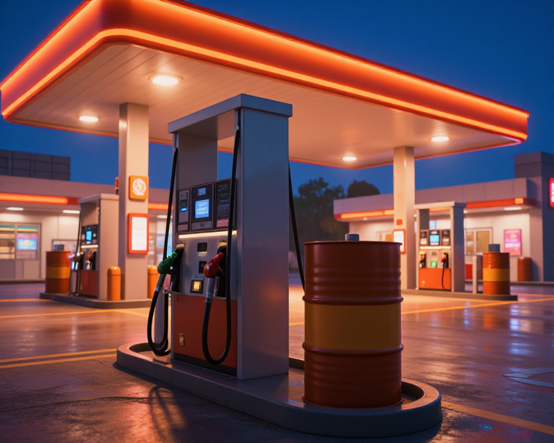 Cinematic Gas Station Scene