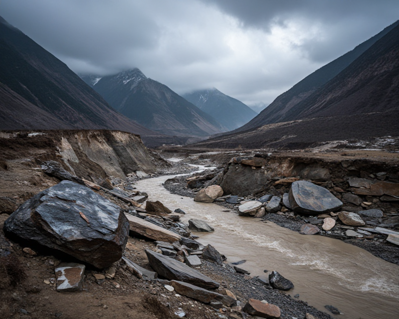 Nepal Flood Aftermath Atmosphere