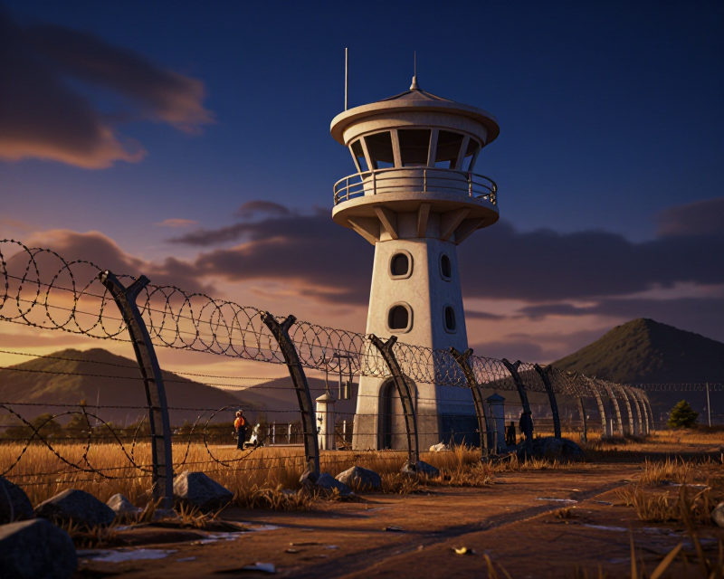 Symbolic Korean Border Scene