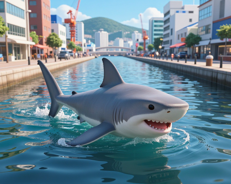 Shark Rescue in Busan Canal