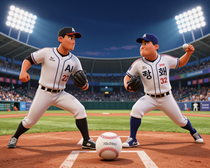 Baseball Duel Illustration
