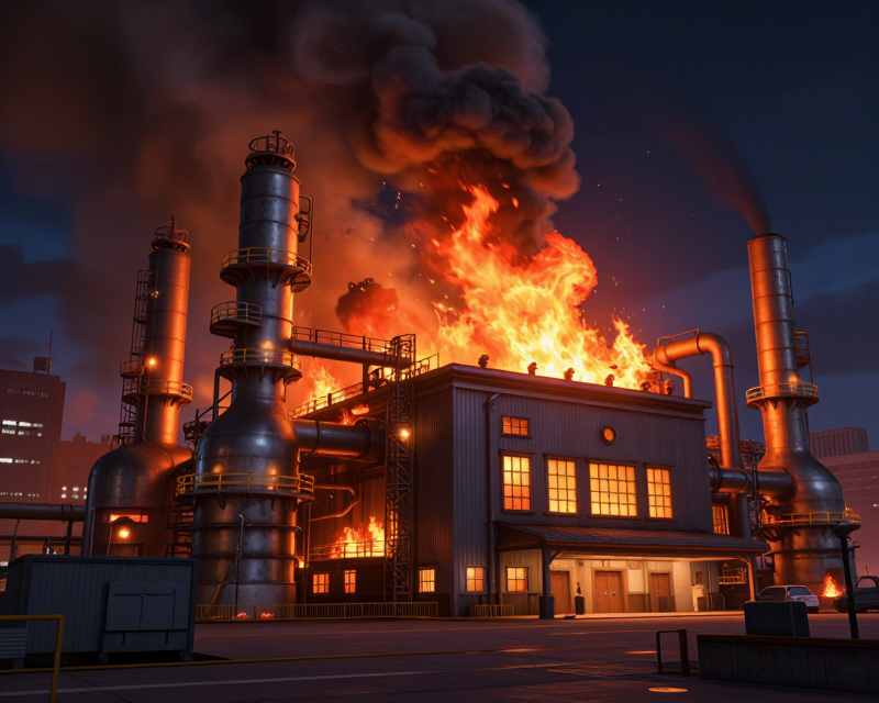 Industrial Fire Scene