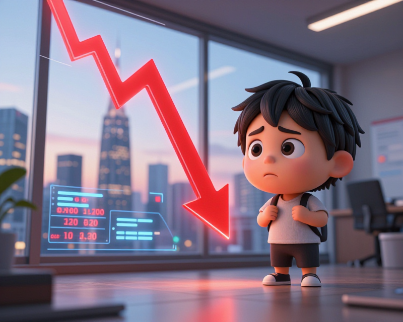 Stock Market Decline Illustration